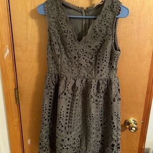 Altar’d State Lace Overlay Sleeveless Dress - Gray/Dusty Blue